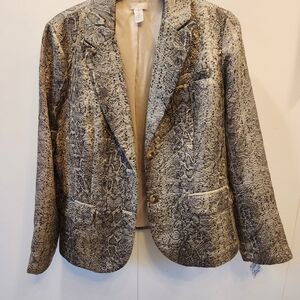 Chico's Neutral Snakeskin Blazer